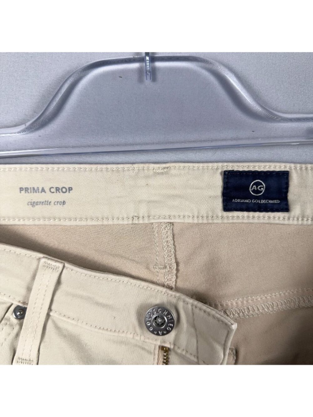 AG Adriano Goldschmied Prima Crop Pants Size 28 Regular Cigarette Beige - Picture 5 of 12